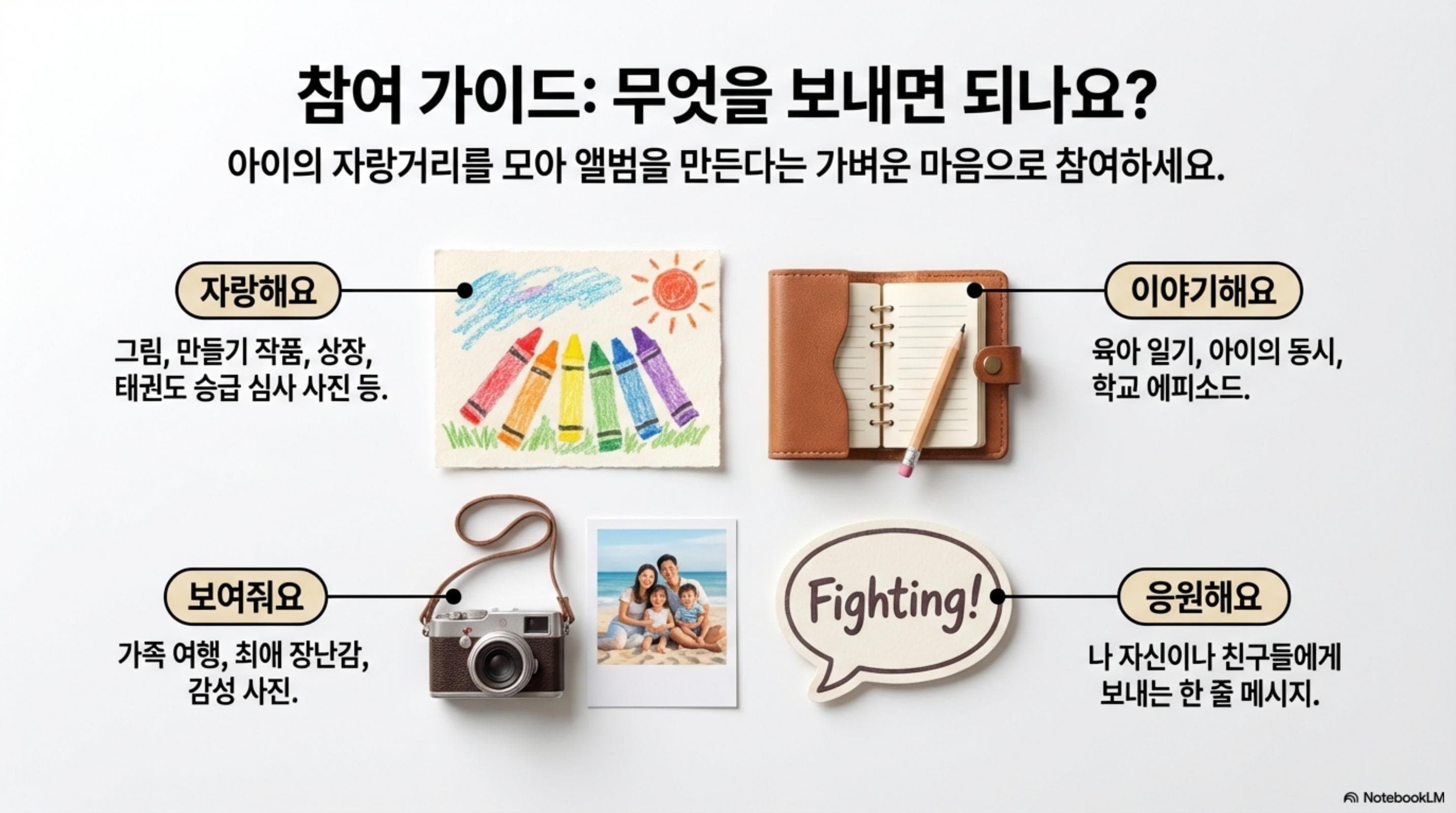 참여 가이드 — 자랑해요, 이야기해요, 보여줘요, 응원해요